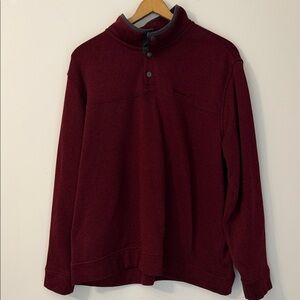 Eddie Bauer Men's Burgundy Quarter-Snap Sweater 2XL
